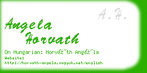 angela horvath business card